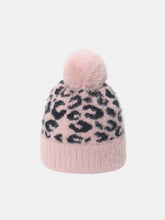 Leopard Hat with Pompom Blush Pink One Size OutfitFlow