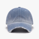 Distressed Washed Adjustable Baseball Cap Dusty Blue One Size OutfitFlow