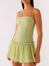 Ruffle Hem Cami Mini Dress Green OutfitFlow