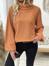 Cable Knit Turtleneck Sweater Sherbet OutfitFlow