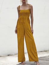 Square Neck Spaghetti Strap Jumpsuit Mustard OutfitFlow