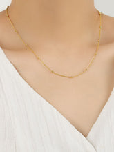 925 Sterling Silver Beaded Necklace Gold One Size OutfitFlow