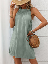 Textured Grecian Neck Mini Dress Sage OutfitFlow