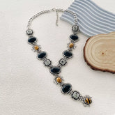 Resin Zinc Alloy Y-Shape Necklace Silver One Size OutfitFlow