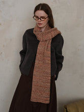 Striped Detail Knit Scarf Terracotta One Size OutfitFlow