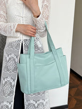 Oxford Cloth Tote Bag with Zipper Gum Leaf One Size OutfitFlow