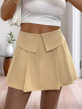 Perfee Pleated High Rise Shorts Tan OutfitFlow