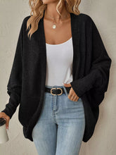 Open Front Cocoon Cardigan Black OutfitFlow