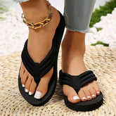 Toe Post Platform Sandals Black OutfitFlow