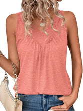 Ruched V-Neck Tank Burnt Coral OutfitFlow