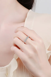 925 Sterling Silver Moissanite Ring Silver OutfitFlow