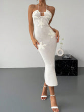 Crochet Backless Midi Knit Dress White OutfitFlow