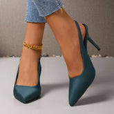 Point Toe Kitten Heels Pumps French Blue OutfitFlow