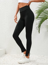 High Waist Slit Leggings Black OutfitFlow
