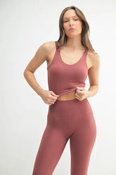 MONO B Venice Cloud Light U-back Active Tank RED PEAR OutfitFlow