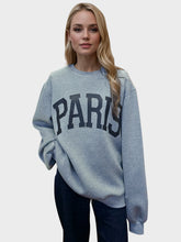Basic Bae PARIS Round Neck Long Sleeve Air Scuba Sweatshirt Gray OutfitFlow