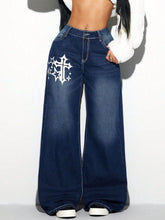Cross Wide Leg Jeans Dark OutfitFlow