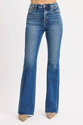 RISEN High Rise Flare Jeans DARK OutfitFlow