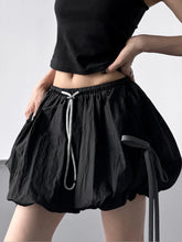 Bubble Drawstring Casual Shorts Black OutfitFlow