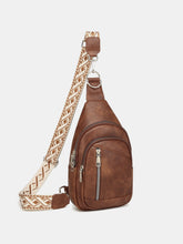 PU Leather Crossbody Bag with Two Detachable Strap Brown One Size OutfitFlow