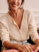 Button Down Long Sleeve Sweater Dust Storm OutfitFlow