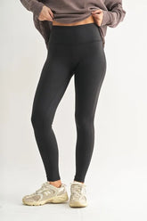 MONO B Essential Solid Leggings BLACK OutfitFlow