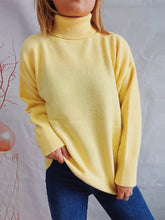 Turtleneck Long Sleeve Sweater True Yellow One Size OutfitFlow