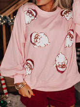 Christmas Santa Long Sleeve Sweatshirt Pink OutfitFlow