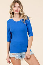 Mittoshop Round Neck Half Sleeve T-Shirt Royal OutfitFlow