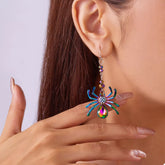 Colorful Spider Drop Earrings Heliotrope Purple One Size OutfitFlow