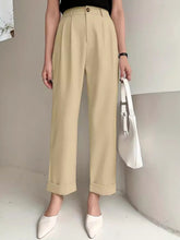 Full Size High Waist Pants Tan OutfitFlow