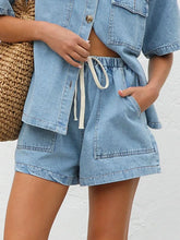 Elastic Waist Denim Shorts Light OutfitFlow