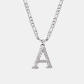 Titanium Steel Letter Pendant Necklace Style A One Size OutfitFlow