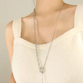 Titanium Steel Chain Necklace Silver One Size OutfitFlow