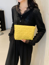 Flower Texture Polyester Clutch Canary Yellow One Size OutfitFlow