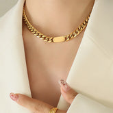18K Gold-Plated Chain Necklace Gold One Size OutfitFlow