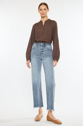 Kancan High Rise Slim Wide Leg Jeans Light OutfitFlow