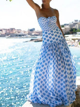 Printed One-Piece Swimwear and Skirt Set Pastel Blue OutfitFlow