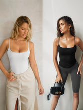 Square Neck 2 Piece Cami White & Black OutfitFlow