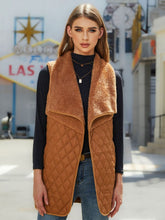 Open Front Collared Vest Camel OutfitFlow