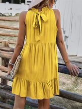 Ruffled Hem Sleeveless Mini Dress Yellow OutfitFlow