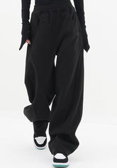 Elastic Waist Sweatpants with Pockets Black OutfitFlow