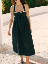 Sweetheart Neck Midi Dress Black OutfitFlow