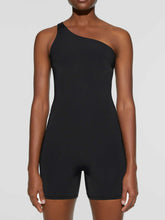 Single Shoulder Active Romper Black OutfitFlow