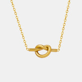 18K Gold-Plated Titanium Steel Knot Necklace Gold One Size OutfitFlow