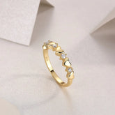 925 Sterling Silver Moissanite Heart Ring Gold OutfitFlow