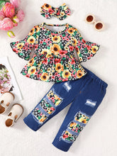 Children's Floral Bell Sleeve Top and Pants Set Floral OutfitFlow