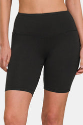 Zenana High Waist Active Shorts Black OutfitFlow
