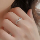 925 Sterling Silver Inland Zircon Open Ring Silver One Size OutfitFlow