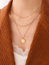 18K Gold-Plated Three-Layered Engraved Necklace Gold One Size OutfitFlow